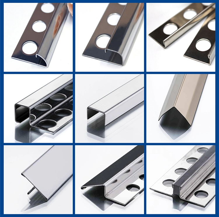 Factory Supply Stainless Steel Wall and Floor Tile Trim with a Protective Film