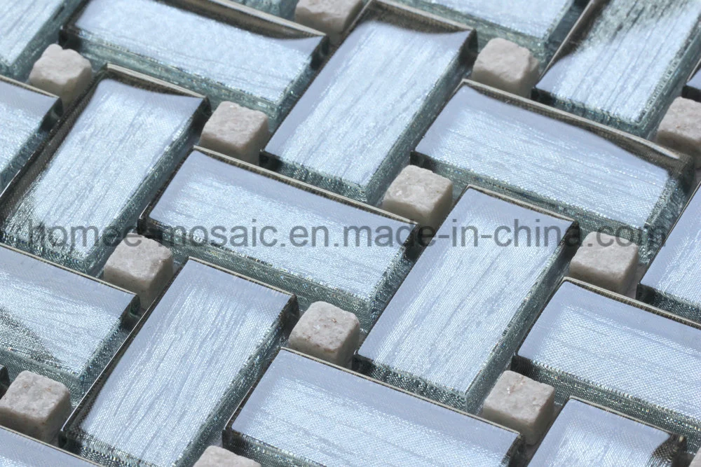 New Pattern Wire Drawing Stone Mix Glass Mosaic for House Decoration Basic Customization
