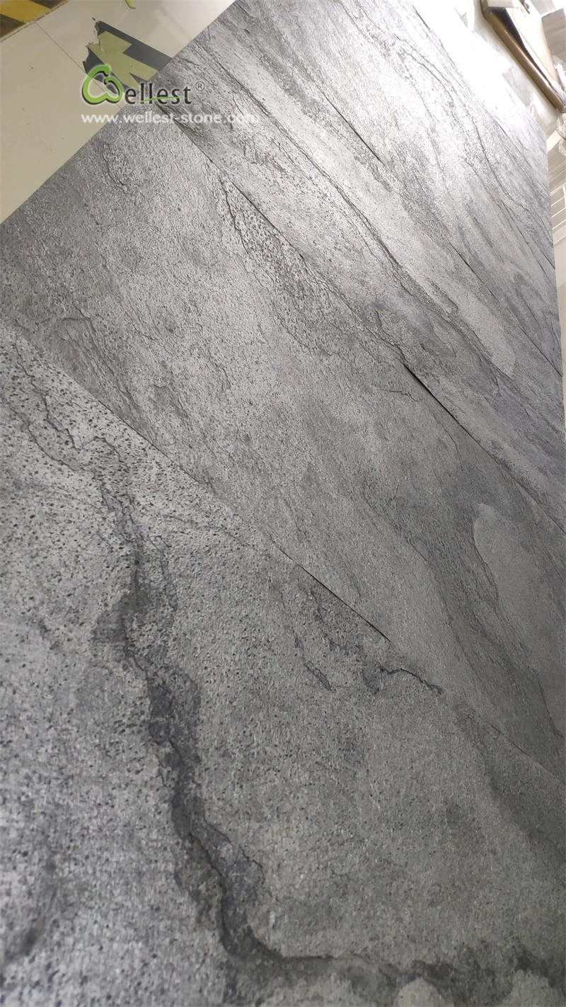 Eyecatching Natural Slate Silver Grey Flexible and Ultra Thin Stone Veneer Wall Stone Panel for Kitchen Decoration