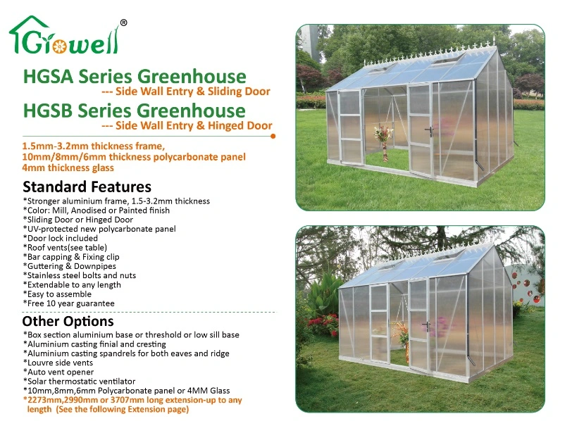 Easy Operation Premium Side Wall Entry Greenhouse