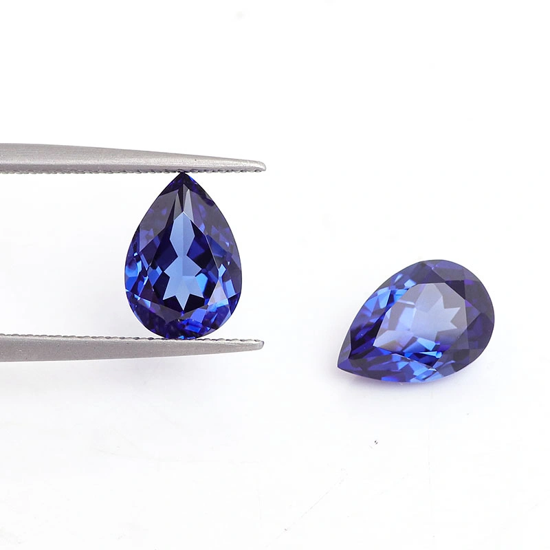 Hot Sale Pear Cut Lab Grown Gemstone Blue Sapphire High Quality Synthetic Sapphire Loose Stone for Making Jewelry