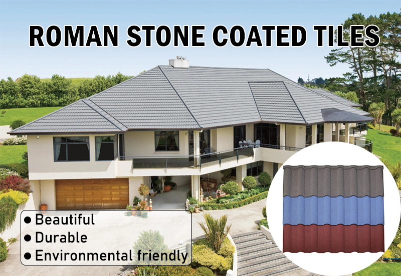 Roofing Materials High Quality Stone Coated Corrugated Sheet Metal Slate Sun Stone Coated Metal Roof Tile