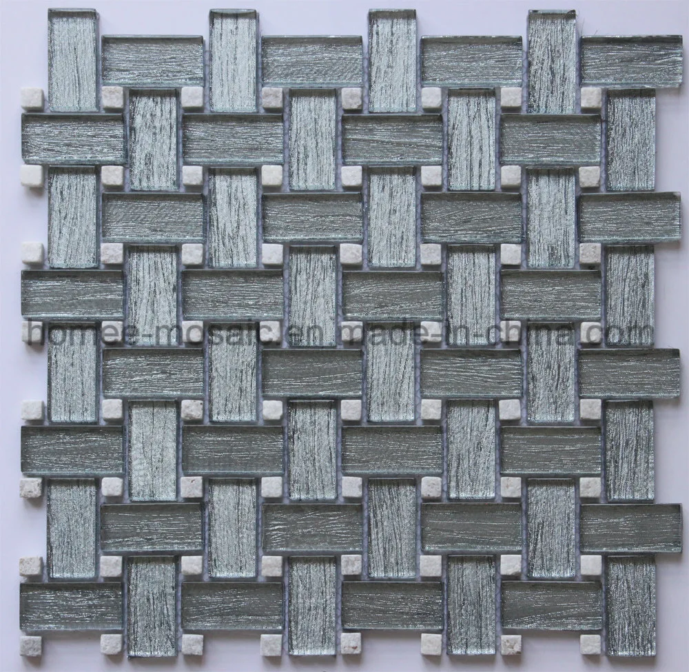 New Pattern Wire Drawing Stone Mix Glass Mosaic for House Decoration Basic Customization