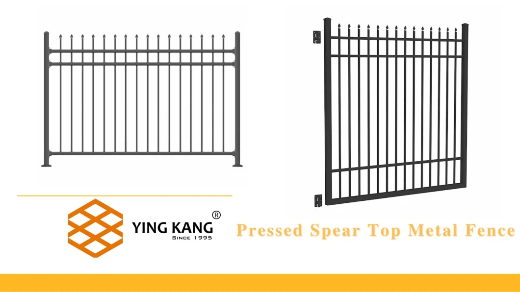 Powder Coated Wire Mesh Railing Metal Fence Pressed Spear Top Steel Fence Iron Gate Fence Garden Fence /Fence /Fencing/Galvanized Gabion Wall