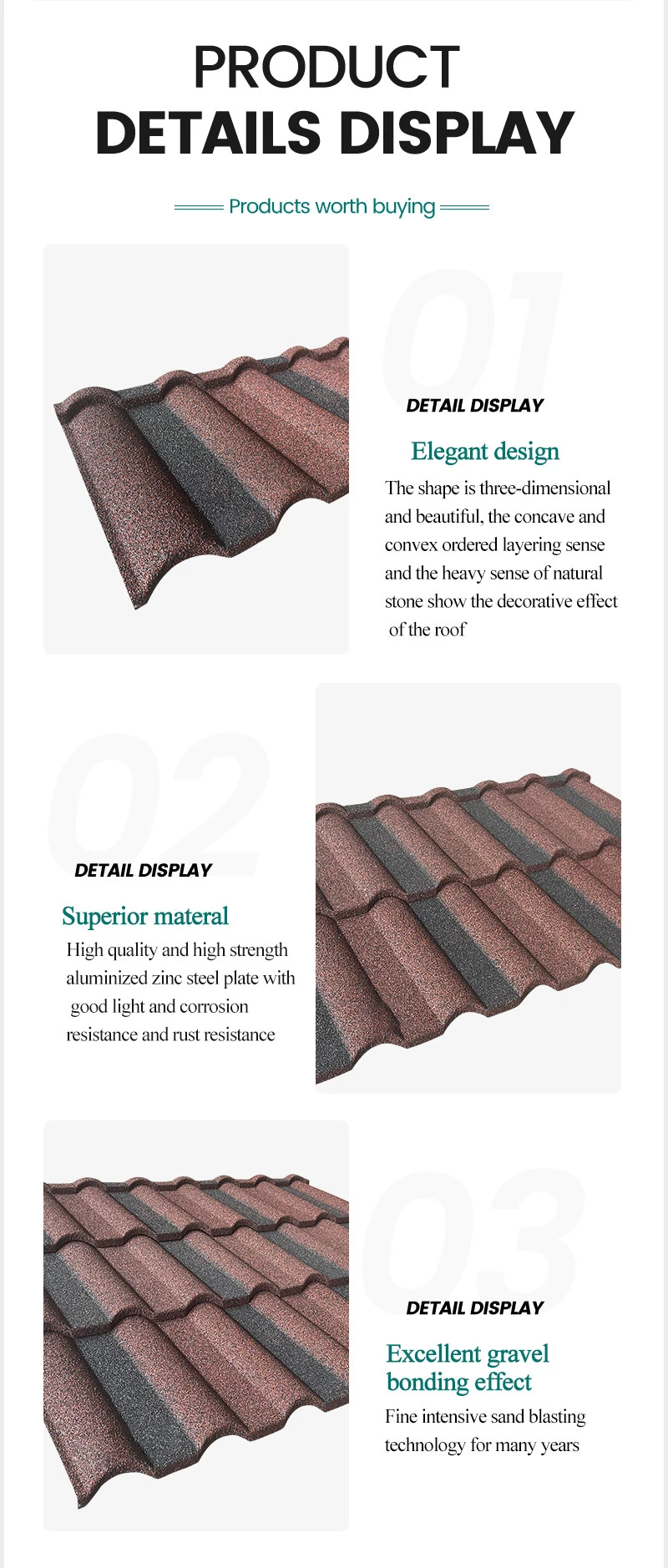 Factory Hot Sales Hot Style Slate Roof Tiles Color Coated Stone Roofing Tile Mazarron Roof Tile
