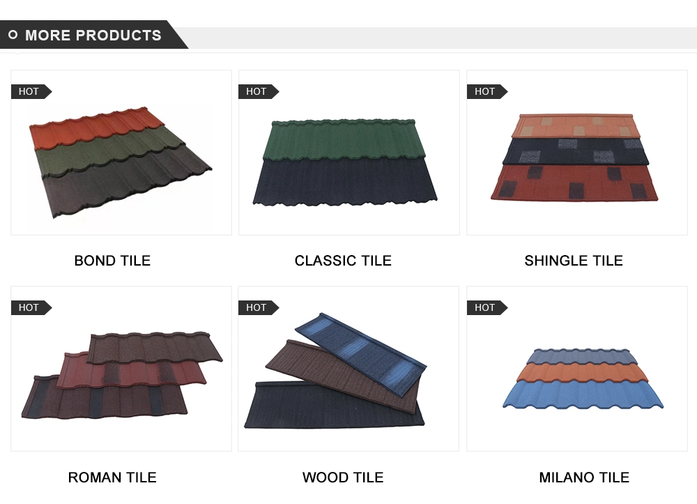 Color Steel Roof Tile Metal Steel Natural Slate Stone Coated Roofing Tiles