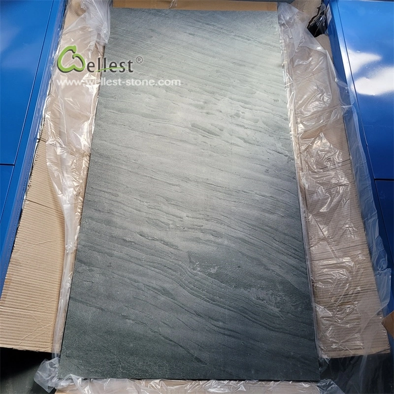 Natural Slate Sea Green Light and Flexible and Ultra Thin Stone Veneer Wall Panel