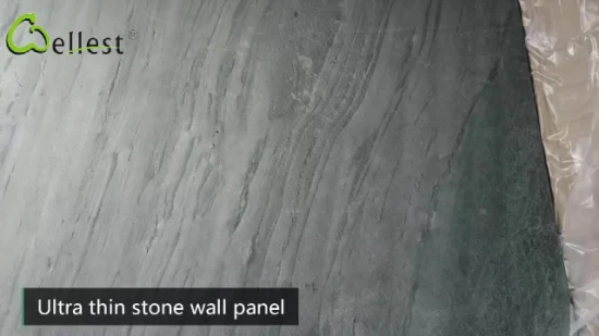 Natural Slate Sea Green Light and Flexible and Ultra Thin Stone Veneer Wall Panel