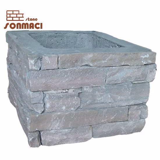 Natural Decorative Yellow Stone Slate Pillar