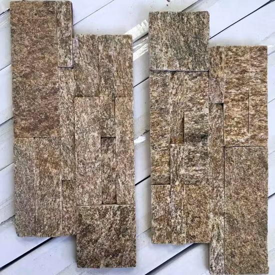 18*35cm Hot Sale China Yellow White Quartz Stone Wall Cladding