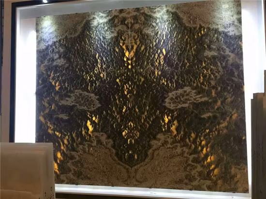 Golden/Yellow Slabs Marble Stone Tiles Bookmatch for Interior Wall Floor Decoration